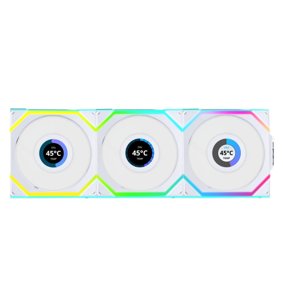 Triple Fan Pack Lian Li UNI FAN SL Wireless LCD ARGB PWM - 120 mm White