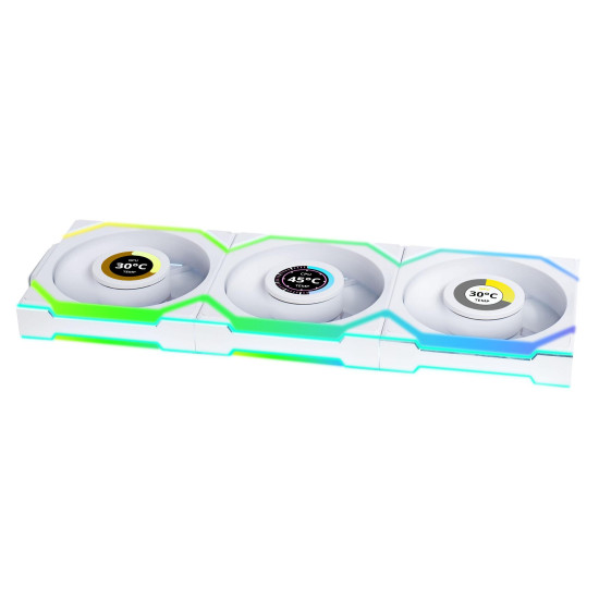 Triple Fan Pack Lian Li UNI FAN SL Wireless LCD ARGB PWM - 120 mm White
