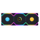 Triple Fan Pack Lian Li UNI FAN SL Wireless LCD ARGB PWM Reverse Blade - 120 mm Black