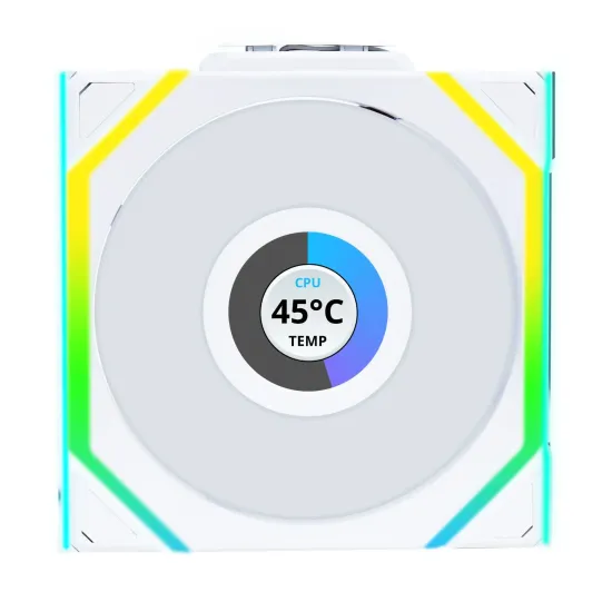 Triple Fan Pack Lian Li UNI FAN SL Wireless LCD ARGB PWM Reverse Blade - 120 mm White