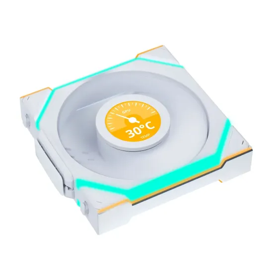 Triple Fan Pack Lian Li UNI FAN SL Wireless LCD ARGB PWM Reverse Blade - 120 mm White