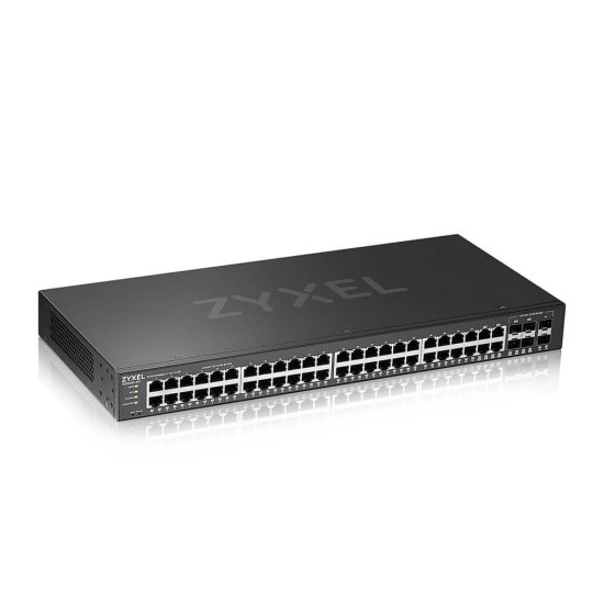Суич ZyXEL GS-2220-50, 48-портов Layer2+, 44x Gb+ 4x Gbcombo (RJ45/SFP) + 2x Gb SFP, управляем