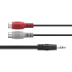 Hama Audio Adapter, 2 x RCA Socket - 3.5 mm Jack Plug, Stereo