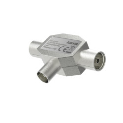 Hama Antenna Splitter, Coax Plug - 2 Coax Sockets, Metal