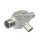 Hama Antenna Splitter, Coax Plug - 2 Coax Sockets, Metal