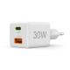 Hama Fast Charger, 1x USB-C, 1x USB-A, Mini Charger, PD, 30 W, white