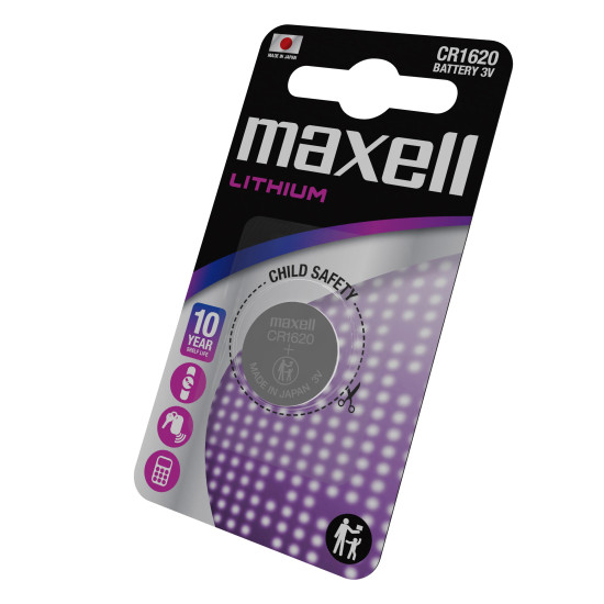 Lithium Button Battery MAXELL CR1620 3V 1pc./1pc./