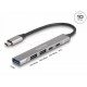 Delock 4 Port Slim USB Type-C™ Hub with 1 x USB 10 Gbps Type-A + 2 x USB 2.0 Type-A + 1 x USB 2.0 USB Type-C™ and PD 95 W