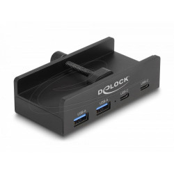 Delock External USB 5 Gbps 4 Port Hub 2 x USB Type-A and 2 x USB Type-C™ with Locking Screw
