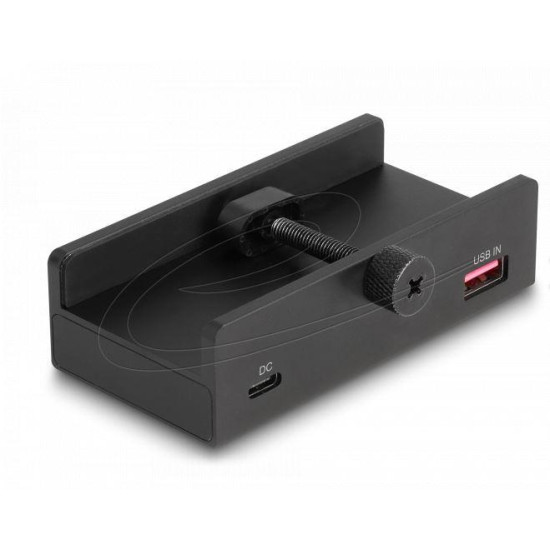 Delock External USB 5 Gbps 3 Port Hub 2 x USB Type-A, 1 x USB Type-C™ and 2 Slot Card Reader with Locking Screw