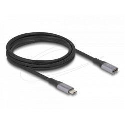 Delock USB 40 Gbps Extension Cable USB Type-C™ male to female PD 3.1 240 W 1 m grey metal