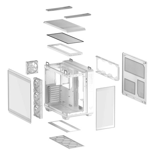 Кутия ASUS TUF Gaming GT502 Horizon ARGB White Edition