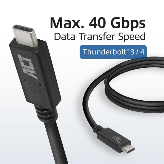 ACT Cable USB-C - USB-C, 0.8 м / USB4, 40Gbps, 240W, сертифициран USB-IF