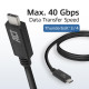 ACT Cable USB-C - USB-C, 0.8 м / USB4, 40Gbps, 240W, сертифициран USB-IF