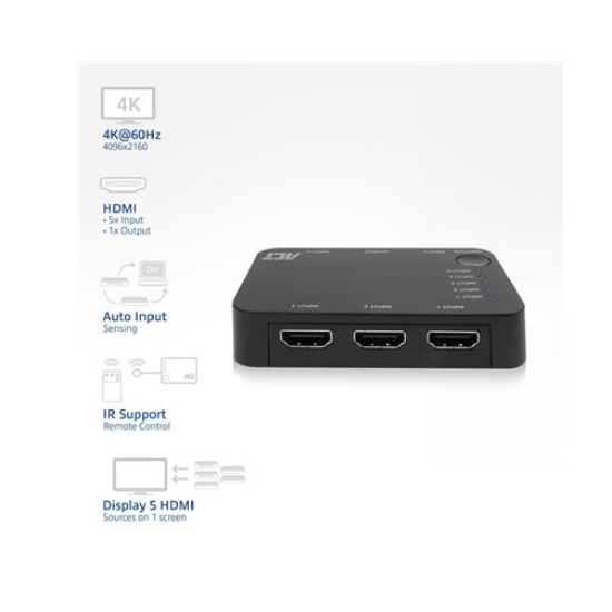 5x 1 HDMI switch, 3D and 4K support, 60Hz
