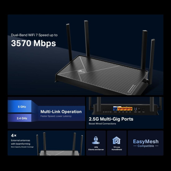 Wireless Router TP-Link Archer BE230 Dual-Band Wi-Fi 7
