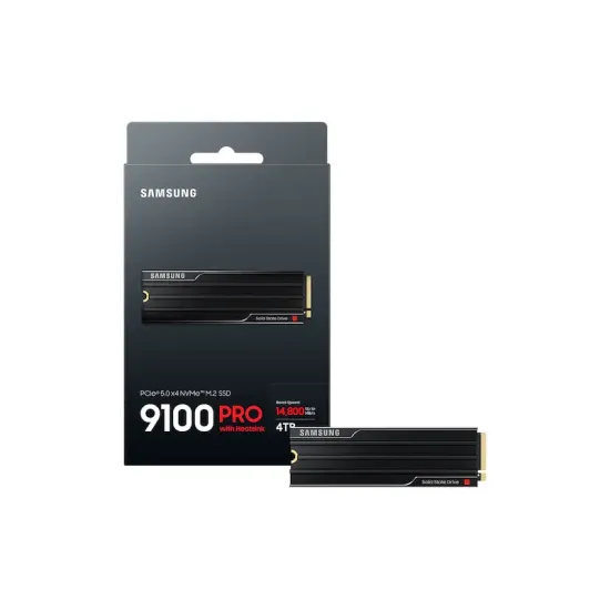 SSD SAMSUNG 9100 PRO 4TB, PCIe 5.0 NVMe M.2 Type 2280 Heatsink
