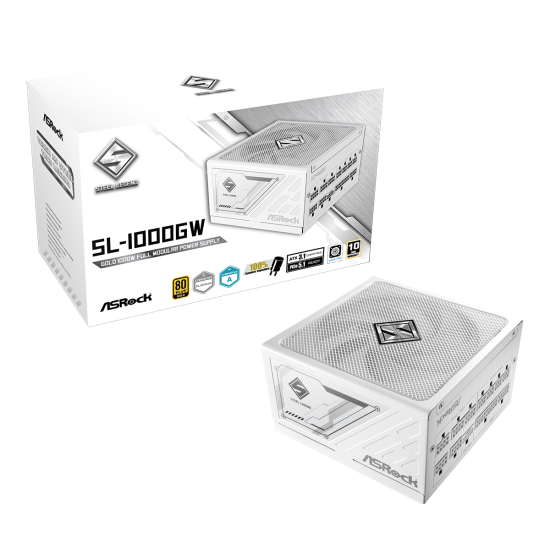 Power Supply ASRock Steel Legend White 1000W 80+ Gold