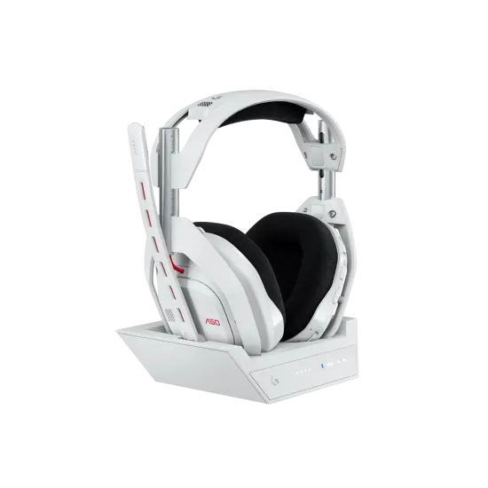 Logitech Astro A50 Lightspeed безжични слушалки със станция , Бели