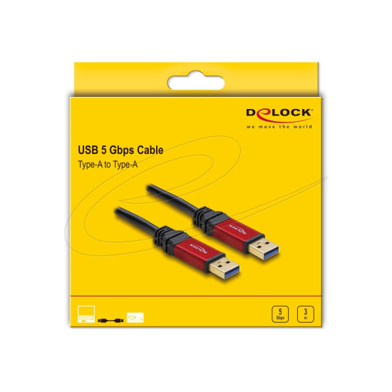 Delock Cable USB 3.2 Type-A male > USB 3.0 Type-A male 3 m metal