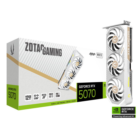 Видео карта ZOTAC GAMING RTX 5070 AMP White Edition 12GB GDDR7