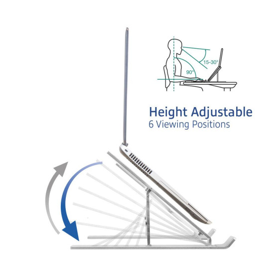 Foldable aluminum laptop stand ACT AC8120, 6 positions