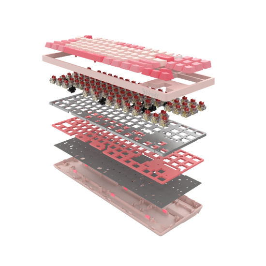 A4tech Gaming Mechanical Keyboard Bloody Energy Pink S87 BLMS TKL RGB Backlit red switch, USB