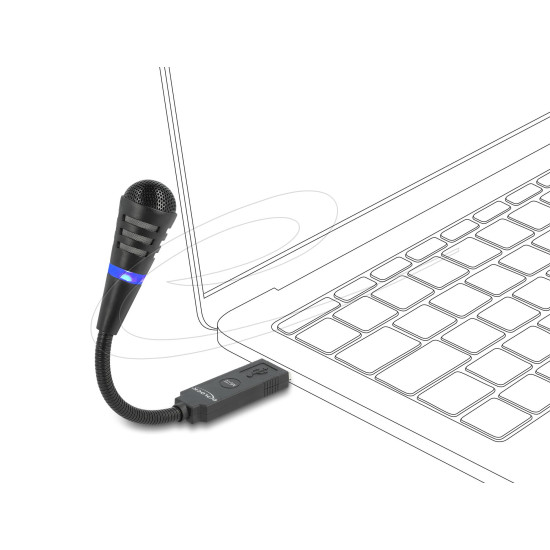 Delock USB Microphone with Gooseneck and Mute Button