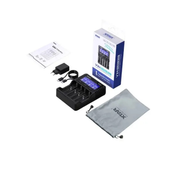Charger for NIMH/LiIon batteries 4 slots LCD display USB VX4 SET XTAR