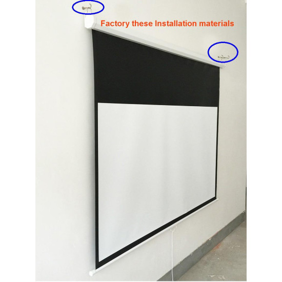 Estillo Екран за стена 240x240 см, бял, черна рамка, 11кг