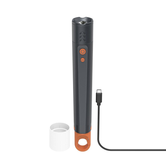 Hama “FLX1200-C” LED Torch, Rechargeable, Shockproof, Alu, 4 Modes + SOS, Zoom