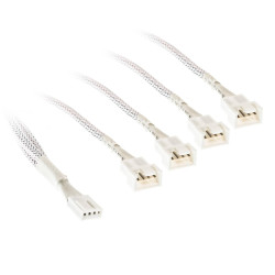 Kolink 1-4 PWM Fan Splitter Cable - 35cm, braided, White