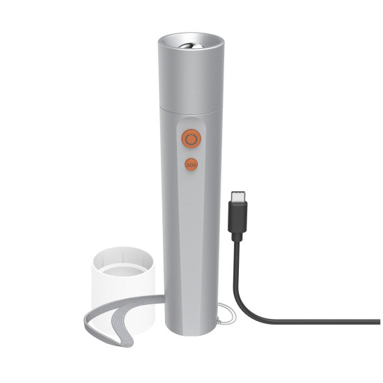 Hama “FL350-C” LED Torch, Rechargeable, Aluminium, 4 Modes + SOS