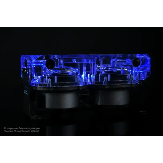 Adapter attachment with internal and external thread Alphacool Eisdecke D5 Dual Acrylic Attachment 3x 1/4