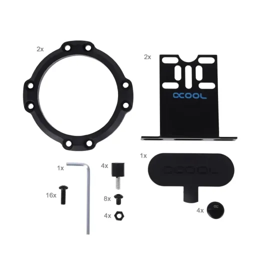 Adapter attachment with internal and external thread Alphacool Eisdecke D5 Dual Acrylic Attachment 3x 1/4
