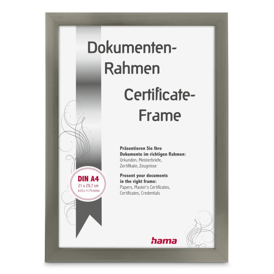 Hama “Chiaro” Plastic Frame, steel, 21 x 29.7 cm, DIN A4