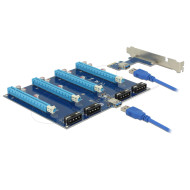 Delock Riser Card PCI Express x1 > 4 x PCIe x16 with 60 cm USB cable