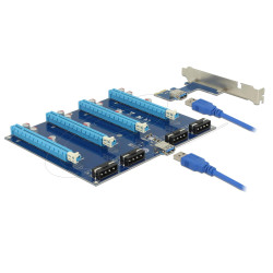 Delock Riser Card PCI Express x1 > 4 x PCIe x16 with 60 cm USB cable