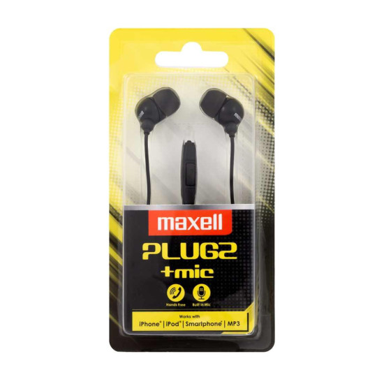 Слушалки  с микрофон MAXELL PLUGZ черна