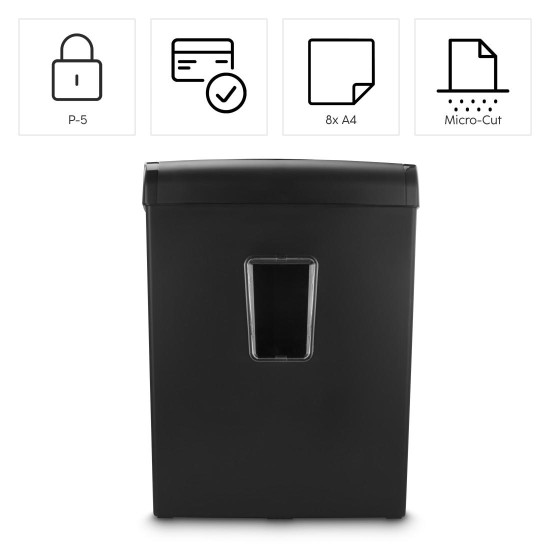 Hama “Prime M80” Document Shredder, Shredder with Security Level P5 T5 E4