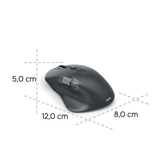 Hama “WM-900” Multi-Device Mouse, Ergonom., Radio/Bluetooth®, Battery, RGB, blk