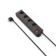 Hama Power Strip, 4-Way, 90°, Individually Switchable, Wall Mounting, 1.4 m, blk.