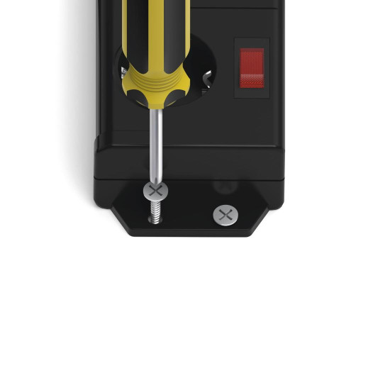 Hama Power Strip, 4-Way, 90°, Individually Switchable, Wall Mounting, 1.4 m, blk.