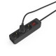 Hama Power Strip, 3-Way, with Switch, 1.4 m, black