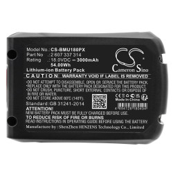 Battery for cordless saw BOSCH AdvancedCut 18 1600A005B0 LiIon 18V 3000mAh Cameron Sino