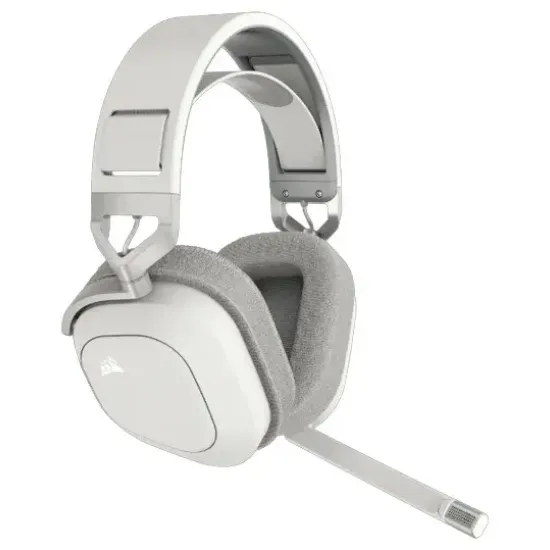 Геймърски слушалки с микрофон Corsair HS80 MAX White безжични и блутут PC/PS5/PS4