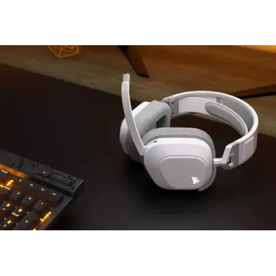 Геймърски слушалки с микрофон Corsair HS80 MAX White безжични и блутут PC/PS5/PS4