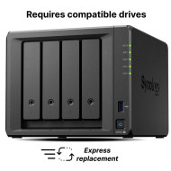 Мрежов сторидж Synology NAS DS925+, за 4 диска, AMD Ryzen V1500B, 4GB DDR4 SODIMM