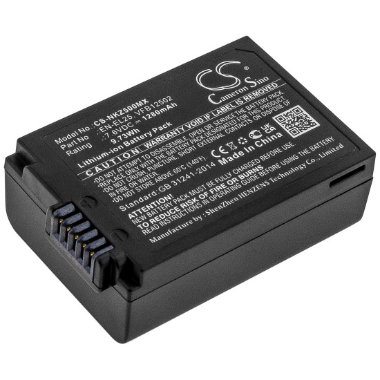 Camera Battery for NIKON (EN-EL25) LiIon 7.6V 1280mAh Cameron Sino