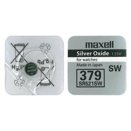 Button battery MAXELL SR521 Silver SW / AG0 / 379 / 1.55V